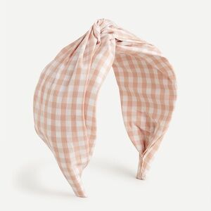 NWT J. Crew  Gingham Turban Headband Warm Clay